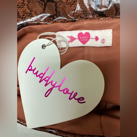 NWT; BUDDY LOVE ❤️MILA PATENT VEGAN LEATHER LEGGING - COGNAC SNAKE - Picture 13 of 15